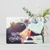 雪片フォトメリークリスマスホリデーカード シーズンカード (スタンド正面)