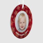 雪片フォトレッドアクリル オーナメント (正面)