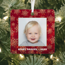 雪片フォトレッド メタルオーナメント