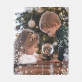 雪片フレームのパーソナライズされた写真 フリースブランケット (正面)