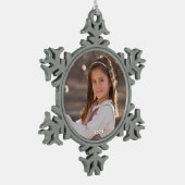 雪片フレームオーナメント付き年 スノーフレークピューターオーナメント (左)