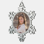 雪片フレームオーナメント付き年 スノーフレークピューターオーナメント (右)