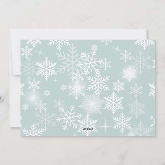 雪片フレームオーバーレイメリークリスマスフォト シーズンカード (裏面)