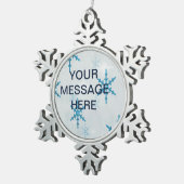 雪片フレームパーソナライズされた飾り スノーフレークピューターオーナメント (右)