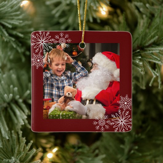 雪片フレームフォトセラミックオーナメント セラミックオーナメント (ツリー)