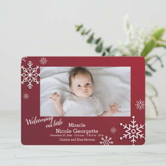 雪片フレーム写真誕生の発表 案内状 (スタンド正面)