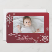 雪片フレーム写真誕生の発表 案内状 (正面)