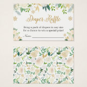 雪片フローラ金ゴールドベビーシャワーおむつラッフル (正面&裏面)