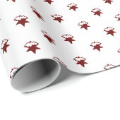 雪片ブルゴーニュのマルーンの白いパターンの休日 ラッピングペーパー (ロールコーナー)