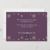 雪片ブルゴーニュ・メリークリスマスビジネス シーズンカード (裏面)