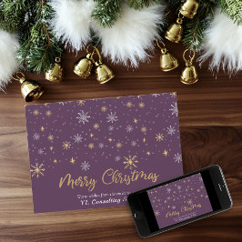 雪片ブルゴーニュ・メリークリスマスビジネス シーズンカード