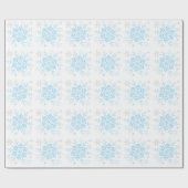 雪片ブルーシルバーウィンターベビーシャワー ラッピングペーパー (フラット)