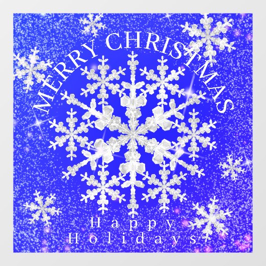 雪片ブルーホワイト ウィンドウサイン (シート)