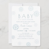 雪片ベビーそのコールドアウトサイドシャワー招待状 招待状 (正面)