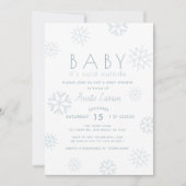雪片ベビーそのコールドアウトサイドシャワー招待状 招待状 (正面)