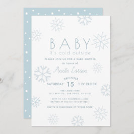 雪片ベビーそのコールドアウトサイドシャワー招待状 招待状
