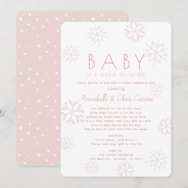 雪片ベビーその冷たいピンクのベビーシャワーbyメール 招待状