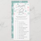 雪片ベビーシャワーゲームをどれだけ知っているか 招待状 (正面/裏面)