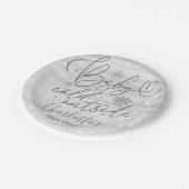 雪片ベビーベビーシャワー外は寒い ペーパープレート (アングル)