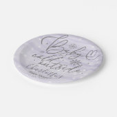 雪片ベビーベビーシャワー外は寒い ペーパープレート (アングル)