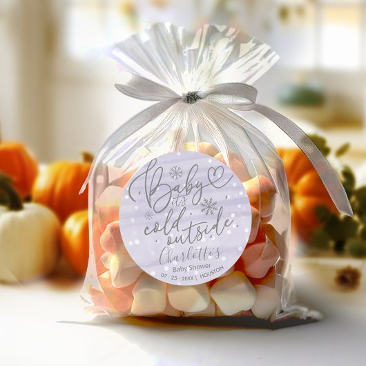 雪片ベビーベビーシャワー外は寒い ラウンドシール