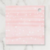 雪片ベビー外は寒い女の子ベビーシャワー フェイバータグ (裏面)