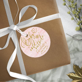 雪片ベビー外は寒い女の子ベビーシャワー フェイバータグ