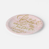 雪片ベビー外は寒い女の子ベビーシャワー ペーパープレート (アングル)