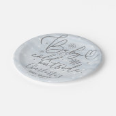 雪片ベビー外は寒い男の子の赤ちゃんシャワー ペーパープレート (アングル)