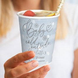 雪片ベビー外は寒い男の子の赤ちゃんシャワー 紙コップ