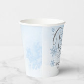 雪片ベビー外は寒い男の子の赤ちゃんシャワー 紙コップ (右)