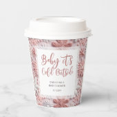 雪片ベビー外は寒い 紙コップ (正面)