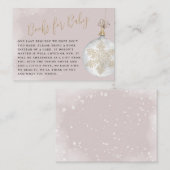 雪片ベビー用ブックスウィンターベビーシャワーエンクロ エンクロージャーカード (正面/裏面)