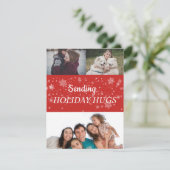 雪片ホリデーハグフォトグリーティングカード シーズンカード (スタンド正面)