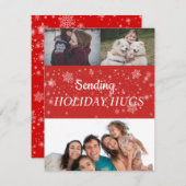 雪片ホリデーハグフォトグリーティングカード シーズンカード (正面/裏面)