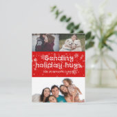 雪片ホリデーハグフォトグリーティングカード シーズンカード (スタンド正面)