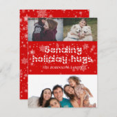 雪片ホリデーハグフォトグリーティングカード シーズンカード (正面/裏面)