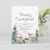 雪片ホワイトアニマルオンダーランド1st誕生日 招待状 (スタンド正面)