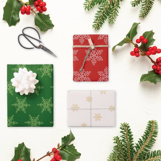雪片ホームズパンパターンクリスマス ラッピングペーパーシート
