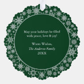 雪片マイ初めてのクリスマスフォトグリーン オーナメントカード (裏面)