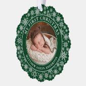 雪片マイ初めてのクリスマスフォトグリーン オーナメントカード (左)