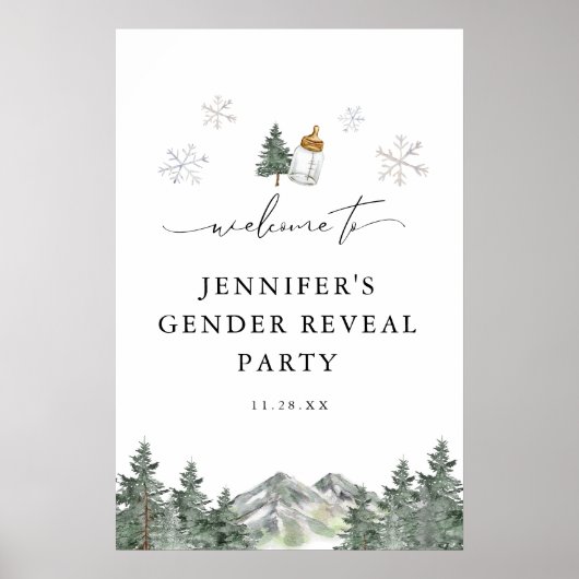 雪片マウンテンジェンダーがウェルカムサインを明らかにする ポスター (正面)