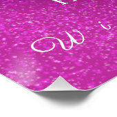 雪片マゼンタホワイト光沢ポスター ポスター (コーナー)