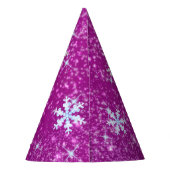 雪片マゼンタホワイト パーティーハット (裏面)