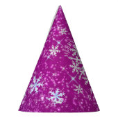 雪片マゼンタホワイト パーティーハット (左)