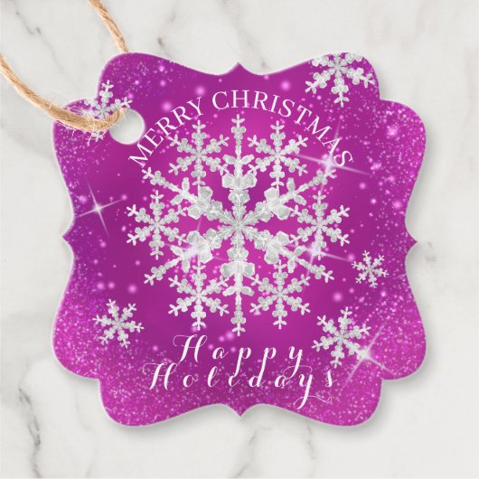 雪片マゼンタホワイト フェイバータグ (正面)