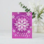 雪片マゼンタホワイト ポストカード (スタンド正面)