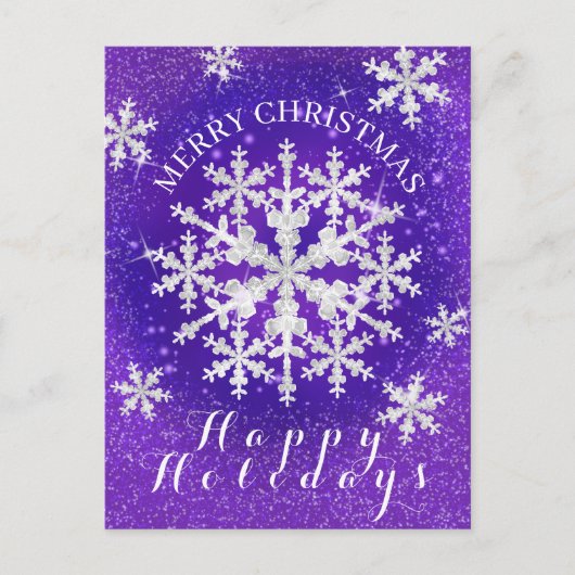 雪片マゼンタホワイト ポストカード (正面)
