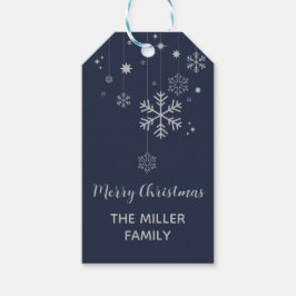雪片ミニマル付きクリスマスデザイン ギフトタグ