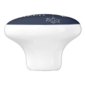 雪片ミニマル付きクリスマスデザイン セラミックノブ (側面)